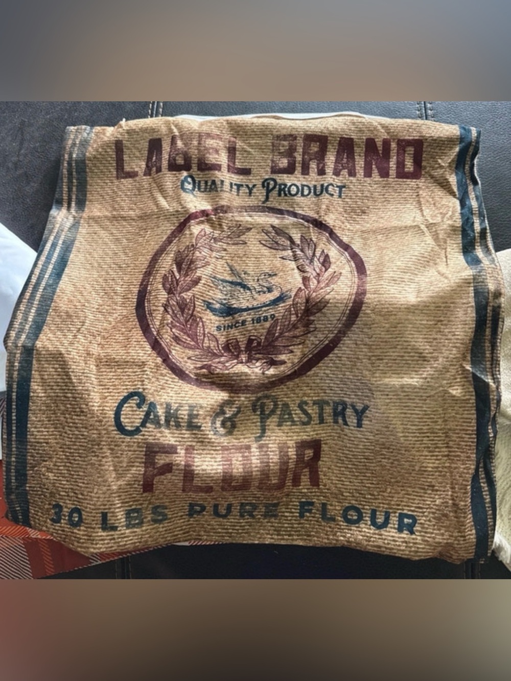 Cake & Pastry Flour Burlap Decorative Throw Pillow Cover